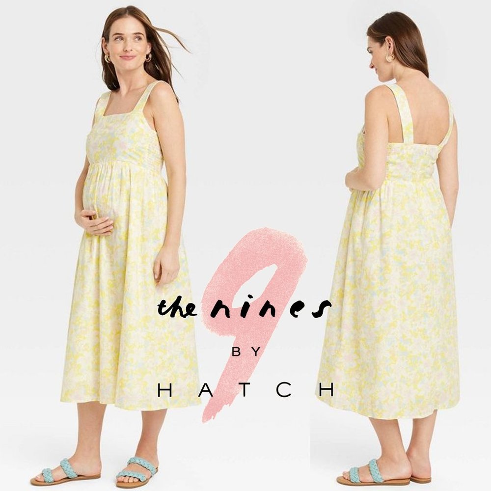 The Nines by HATCH™ Tank Maternity Dress Yellow Floral  🌼